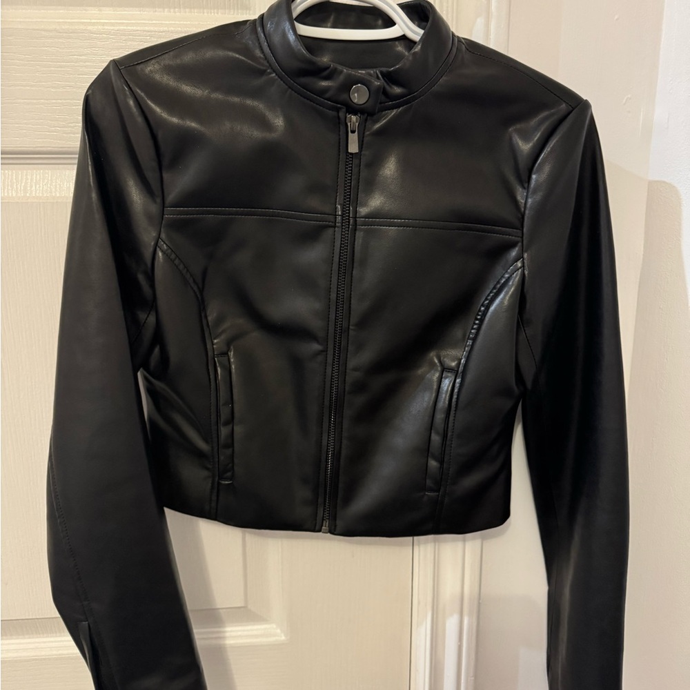 Aritzia Black Faux Leather Jacket
